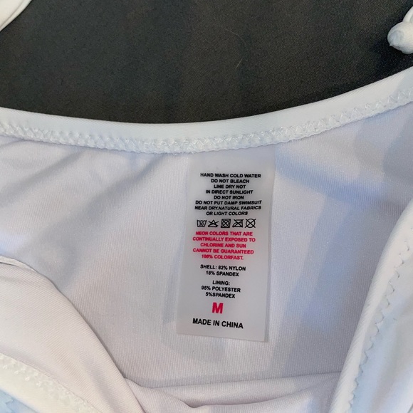 Push Up Bikini for High Cut Cheeky Bottom Swimsuit Thong Strappy Cut Out White M - Picture 12 of 12